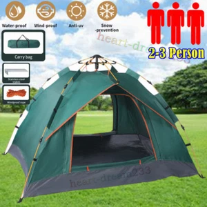 Automatic Instant Pop Up Camping Tent 2-3Man Outdoor Beach Hiking Family Shelter - Picture 1 of 21