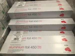 3 x Catering Quality Aluminium Turkey Tin Foil 45cm x 75m Home Barbecue BBQ Xmas - Picture 1 of 3