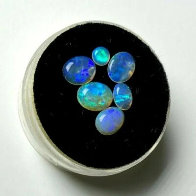 Ópalo Blanco Australiano - Lote de 6 piezas - Verde Brillante y Azul - 3,4 cts - Natural  Foto 1 de 3