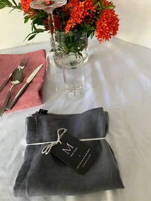 NEW Handmade Unplastic 100% Linen 14.5" X  14" Bread Storage Kitchen BAG Grey - Изображение 1 из 4