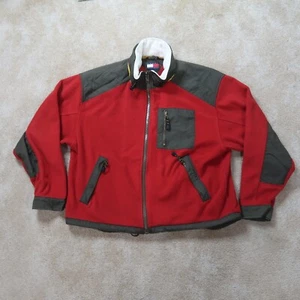 Tommy Hilfiger Fleece Sweatshirt Mens XL Red Long Sleeve Full zip - Picture 1 of 10