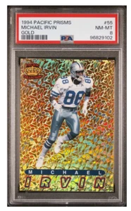 1994Pacific Prisms MICHAEL IRVIN #55 Gold PSA 8 - Picture 1 of 2