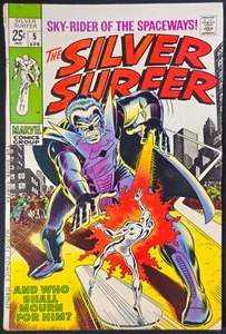 The Silver Surfer #5 \ 1" Spine Split Top - Otherwise VF Copy 1969 Buscema U-1 - Picture 1 of 4