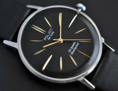 New Vintage Jacket Watch Poljot De LUXE Extra SLIM 1970s Case Stainless Very RAR - Image 1 of 4