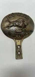 Topper de matrícula de hierro fundido de principios del siglo XX 100 Club of Buffalo - Imagen 1 de 4