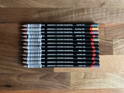 Derwent Tinted Charcoal Single Pencil Individual Multi Colour