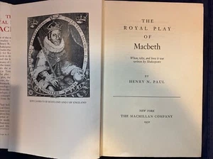 The Royal Play of Macbeth Henry Paul Hardcover 1950 - Imagen 1 de 8