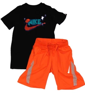 NIKE Set Boys(Small): Orange Training Shorts & Nike Tee Futura Pepper T-Shirt - Picture 1 of 9
