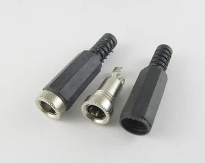 50x 5.5x 2.5mm DC Power Female Connector Adapter Plastic Cover Handle Head Black - Picture 1 of 2