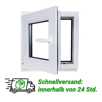 Kellerfenster Kunststoff Fenster weiß Dreh Kipp 2- fach Glas schnelle Lieferung - Bild 1 von 4