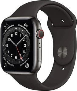 Apple Watch Series 6 Stal nierdzewna 44MM - Szary/Czarny - Wi-Fi - A2292 - Zdjęcie 1 z 12