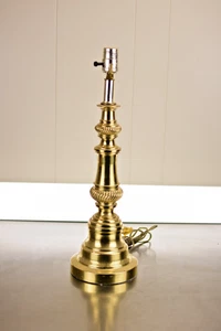 Mid Century Underwritters Lab Round swril Table Lamp 20 in - Picture 1 of 5