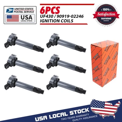 UF430 6 Ignition Coil Pack for Lexus ES330 RX330 Toyota Sienna Camry Highlander - Image 1 of 4