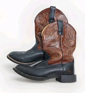 Ariat Heritage Men's 8EE Horseman Round Toe Cowboy Boots 39974 Brown Black Wide - Picture 1 of 10