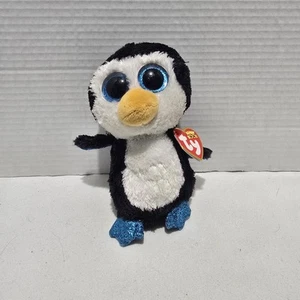 Ty Beanie Boos WADDLES Penguin Big Eyes Medium Plush 11" (NEW WITH TAGS) - Picture 1 of 3