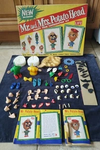 Orig. Vintage 1950s Mr & Mrs Potato Head Funny Face Kit Toys Hasbro/Hassenfeld - Bild 1 von 24