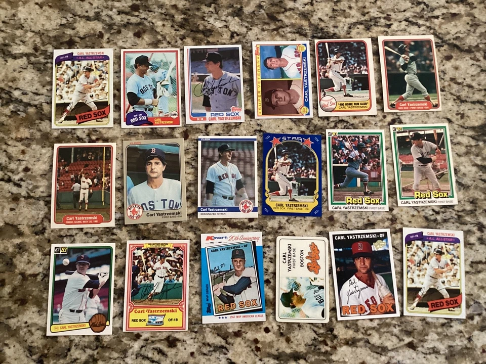 Lote de tarjetas de béisbol Carl Yastrzemski Boston Red Sox Topps HOF Donruss ANTIGUAS Foto 1 de 1