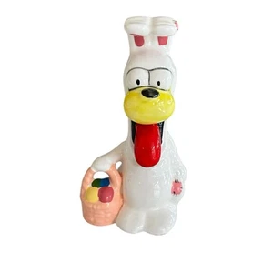 Figurina ceramica personaggio cartone animato vintage Enesco cane Odie Garfield 1978 1983 Pasqua - Foto 1 di 7