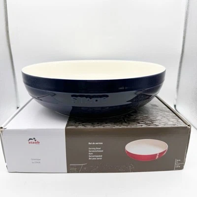 Staub Ceramic 11.5-inch Shallow Serving Bowl Dark Blue - Image 1 of 4