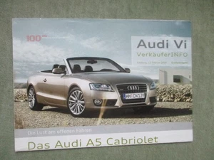Audi Prospekt Vi Verkäuferinfo Salzburg 13.2.2009 A5 Cabriolet A3 Format - Bild 1 von 4