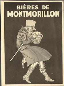 BIERES DE MONTMORILLON PUBLICITE / TOURISME DANS LA VIENNE CHEMINS DE FER 1931 - Foto 1 di 2