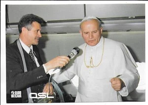 QSL Radio Vaticana Roma Italia 1984 Santo Padre Cachet Sección Escandinava DX - Imagen 1 de 1