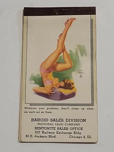1950 Earl Moran Cloak Girl Scratch Pad Cover - National Bentonite Chicago - Bild 1 von 7