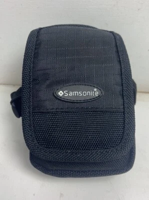 Samsonite Small Black Camera Padded Case strap or belt loop EUC flip pocket zip - Image 1 of 4