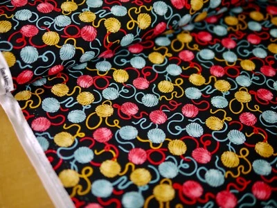 25 cm Henry Glass Patchworkstoff CAT RESCUE Stoff Katzen Wolle Wollknäuel strick - Bild 1 von 4