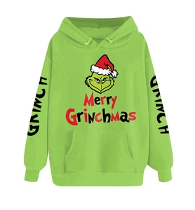 Grinch Merry Christmas Funny All Over Print Hoodie 3D Full Sizes XS-6XL - Picture 1 of 4