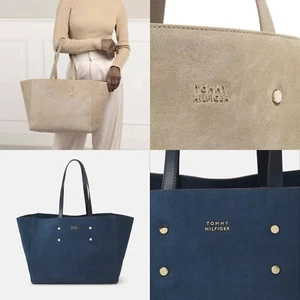Tommy Hilfiger borsa Tote donna in vera pelle scamosciata shopping bag 37x30x16 - Imagen 1 de 11