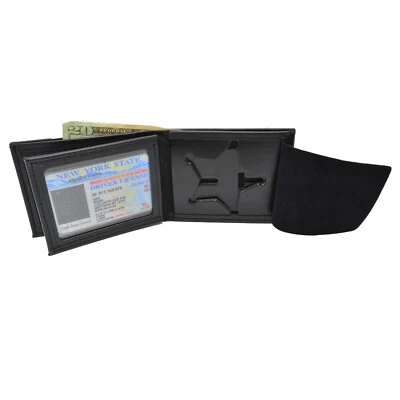 Perfect Fit Florida Sheriff 5 PT Star Badge Wallet Bifold Credit Card Holder - Image 1 of 4