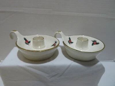 CANDELABROS VINTAGE 1978 CERÁMICA/PORCELANA NAVIDAD/VACACIONES DISEÑO ACEBO Foto 1 de 4