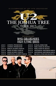 U2 2017 European Tour Concert Poster 11 X 17 Framed - Picture 1 of 2