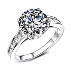 925 Sterling Silver Moissanite Brilliant Round 4 Ct Channel-set Engagement Ring