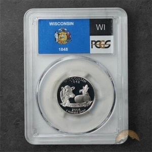 2004-S Proof Wisconsin Silver State Quarter 25C - PCGS PR70 DCAM - Picture 1 of 2