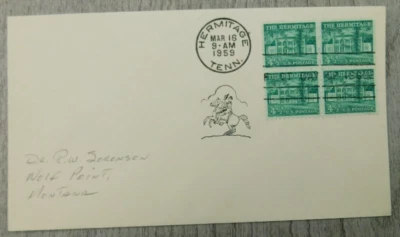 First Day Of Issue The Hermitage Tennessee 1959 Vintage Stamp Envelope Cover - Image 1 of 4
