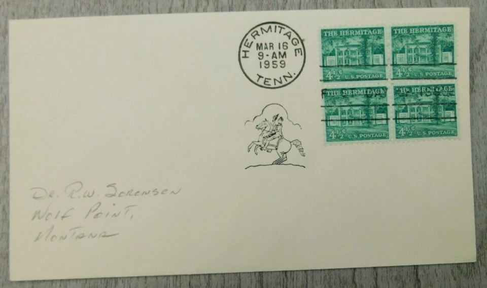 First Day Of Issue The Hermitage Tennessee 1959 Vintage Stamp Envelope Cover - Image 1 of 4