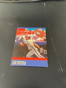 1991 Pepsi-Cola Superstar Baseball #16 Len Dykstra - Philadelphia Phillies - EX