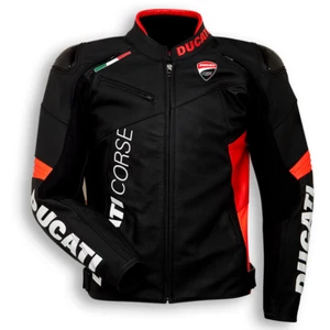 Ducati Corse Racing Motorbike Mens Leather Motorcycle Biker Leather jackets - Picture 1 of 5