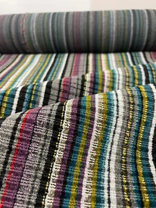 1.375 yds Architex Adlon Lila Purple Blue Gold Textured Stripe Upholstery Fabric - Picture 1 of 4