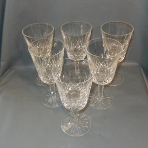 Set 6 Vintage WATERFORD Crystal LISOMRE Stem WATER GOBLET 8 oz Tall Glass - Picture 1 of 6