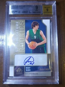 2009-10 SP Signature Edition Rookies /199 Ricky Rubio R-RR Rookie Auto BGS 9 & 9 - Picture 1 of 1