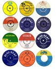 12X85mm Reggae Records Vinyl Stickers Duke Blue Beat Trojan Cat Retro Laptop Ska