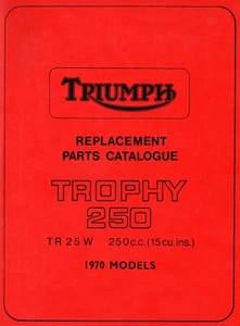 TRIUMPH TROPHY TR25W  1970 GENUINE PARTS LIST, Pdf files on CD - Picture 1 of 4