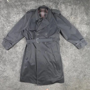 Abrigo gabardina vintage St Michael chaqueta para hombre talla 44 gris botón con cinturón - Imagen 1 de 15