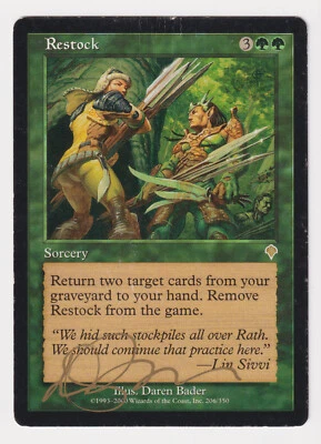 Gold Signed Restock HP Invasion Artist Daren Bader 2000 WOTC MTG Magic Vintage! - Image 1 of 2