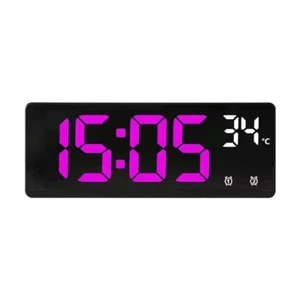 Large Digital Alarm Clock LED Temperature Voice Control Dual Alarm Snooze 12/24H - Picture 1 of 19