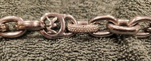 Michael Kors Silberpflaster Kristall MK Kettenglied Kippverschluss Armband - Bild 1 von 13