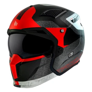 Casco Modulare MT Helmets Streetfighter SV S Totem B15 Nero Grigio Rosso Opaco - Imagen 1 de 3
